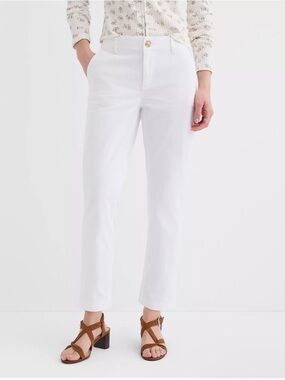 LOFT White Straight-Leg Crop Pants